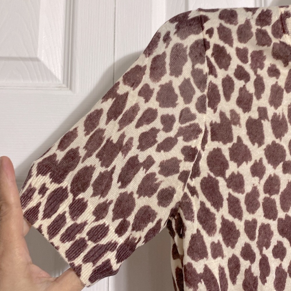 CUTE J Crew animal print knit silk blend lightweight top sweater shirt SMALL - Picture 5 of 13